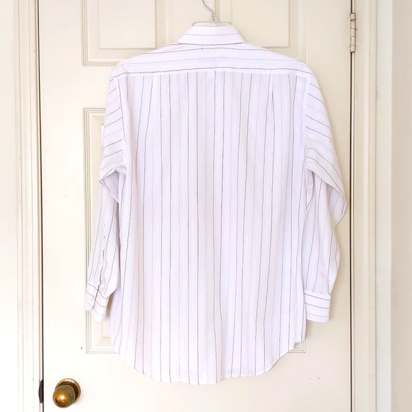 NWOT. Geoffrey Beene Men's Cotton Blended Dress Shirt with multi color stripes. - Picture 5 of 5